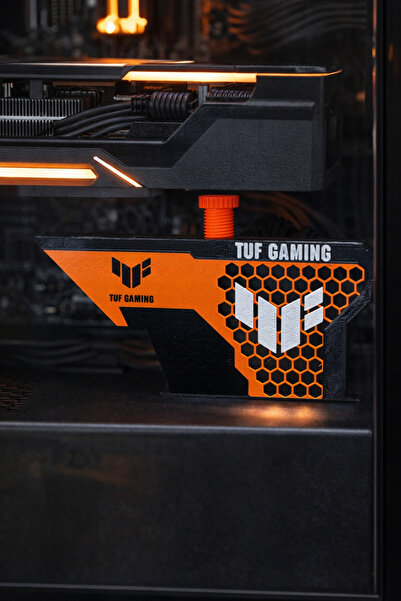 GoKa 3D Craft ASUS TUF Gaming (Turuncu) Temalı Ayarlanabilir Ekran Kartı Tutu...