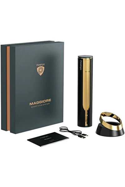 Prestigio Maggiore, smart wine opener, 100% automatic black + gold