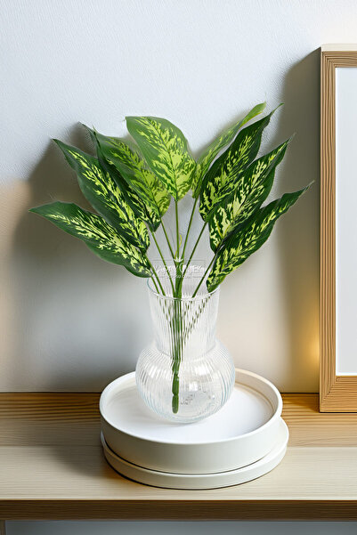 Yapay Çiçek Deposu Artificial Plant 9 Leaf Isis 40 cm Green