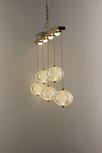 GN GEN AYDINLATMA Lüks Gold Detaylı Elmas Kesim Akrilik 5'li Sıralı Serisi 3 ...