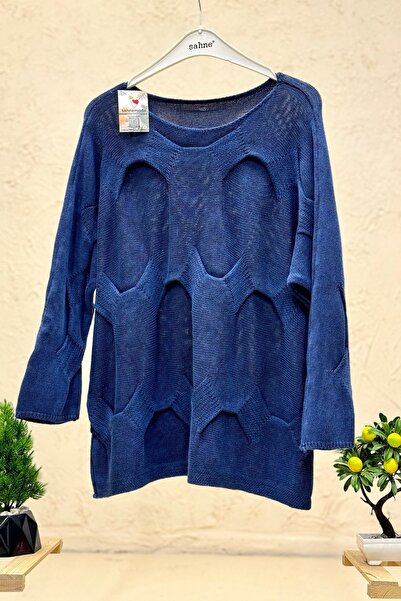 sahnemoda Boat Neck Interlocking Organic Sweater