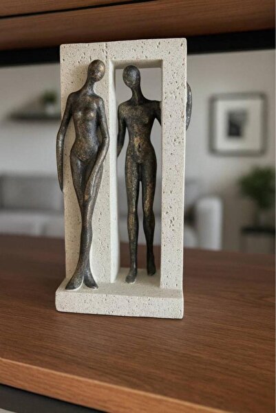 Oss elhetraf مجسم فايبرو داخل إطار حجري – ثنائي ديكوري – مقاس 16×12 سم