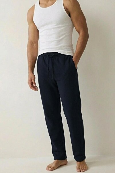 relactive Men's Navy Blue 3 Thread Winter Sweatpants – Thick Fabric, Comfortable Fit Single Bottom C7T1N81