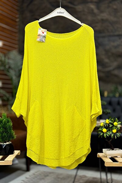 sahnemoda Bat Double Pocket Mercerized Tunic Blouse