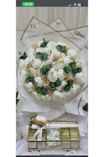 cloudhome Kız isteme çiçeği şakayık ve çikolatası büyük boy şakayık