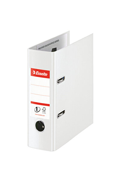 Esselte Biblioraft No. 1 Power, A5, plastifiat PP/PP, margine metalica, 75 mm - Vivida alb