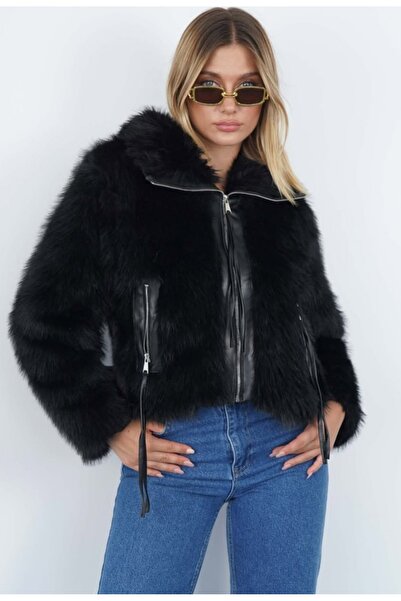 Safgiyim44 Leather Paneled Coat Fur -