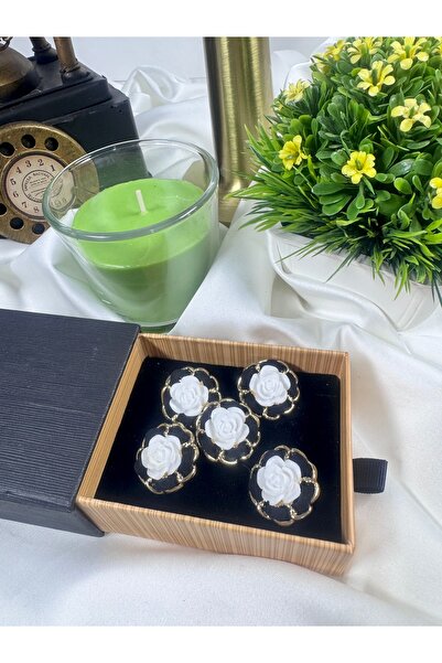 jasmina store زر معدني بنقشة الورد 5 قطع