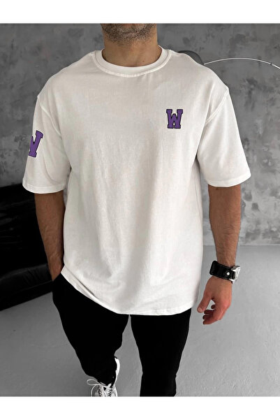 FREEDOM STOREE Velmora Premium guler rotund cu imprimeu supradimensionat tric...