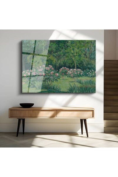 gurbaart Blanche Hoschedé-Monet Gül Bahçesi Çiçek Manzarası Temperli Cam Mode...
