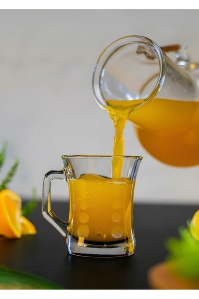 DECOSTYLE كوب زجاجي مزخرف ملون من لاف Zpl404، 6 قطع.