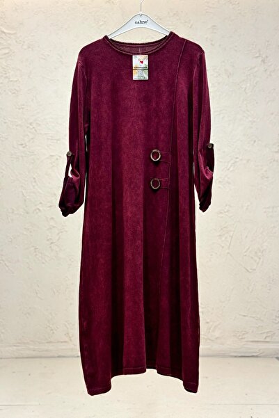 sahnemoda Organic Knitwear Dress with Double Buckle Front