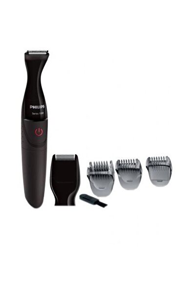 Philips MG1100/16, baterii, 3 piepteni, 4 trepte, Negru/Rosu