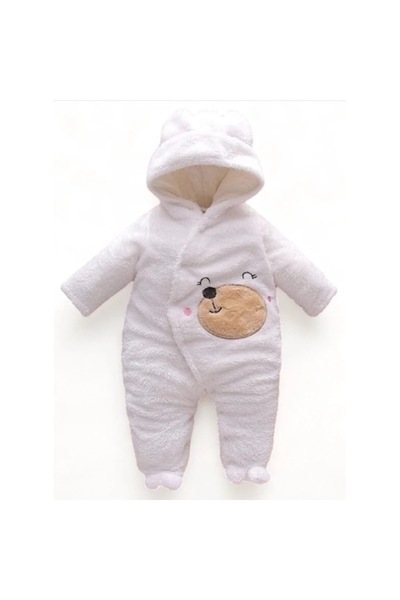 OEM Baby Overall FLUFFY-BEAR - white, 9-12 months
