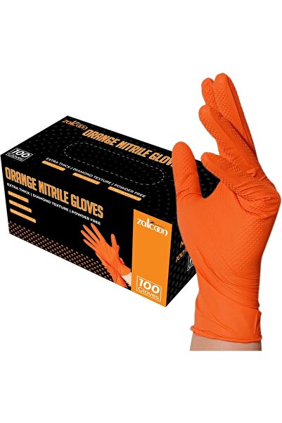 Zalcoon Black Nitrile Gloves, Heavy Duty Industrial Disposable Gloves