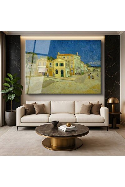 gurbaart Vincent van Gogh Arles Sarı Ev Kırsal Mimari Temperli Cam Modern San...