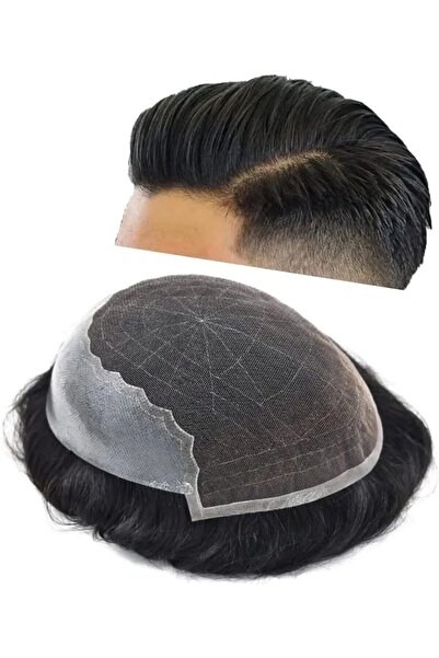 e estelle شعر مستعار رجالي من شعر بشري طبيعي، قاعدة من الدانتيل السويسري Q6، حل لتساقط الشعر