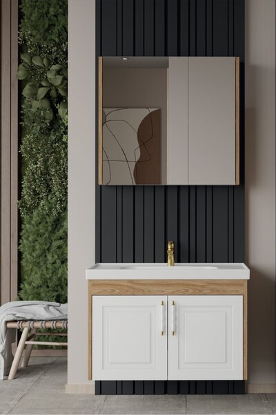 Genel Markalar Vega 80 Cm Cevız Banyo Dolap Takımı