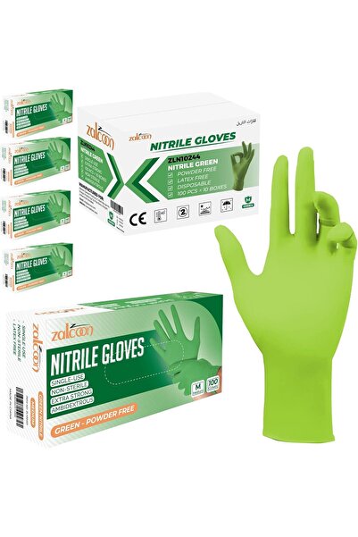 Zalcoon قفازات فحص من النتريل للاستخدام مرة واحدة وخالية من اللاتكس