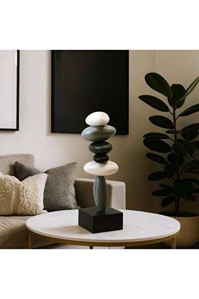 Oss elhetraf مجسم أحجار فايبر عصري متوازن – ديكور مودرن متوفر بالأبيض والأسود...