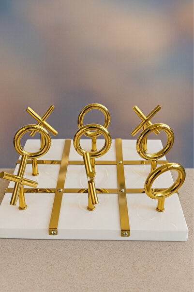 Oss elhetraf تحفة ديكور لعبة XO ذهبية بتصميم فاخر متوفرة باللونين الأبيض والأ...