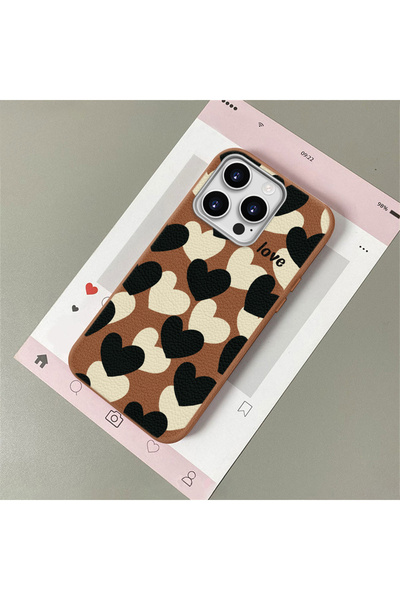 Hontinga iPhone 12 Pro Compatible Leather Texture Anti Fall Soft Silicone Pho...