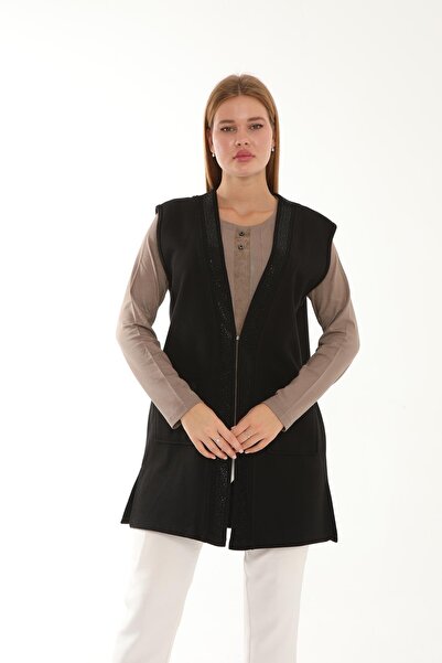 Lanze Steel Knitted Stone Printed Anti-Pilling Mother Vest 2308