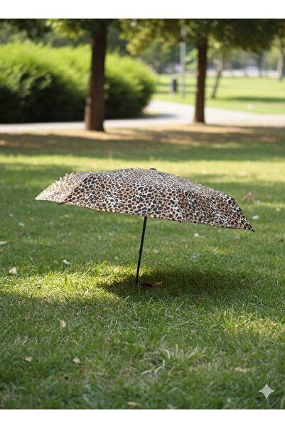 eklips Leopar Desenli 8 telli Manuel Şemsiye
