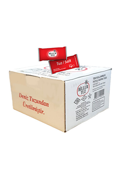 Billur Tuz Tek Kullanımlık İyotlu Sofra Tuzu 1g X 1000 Adet