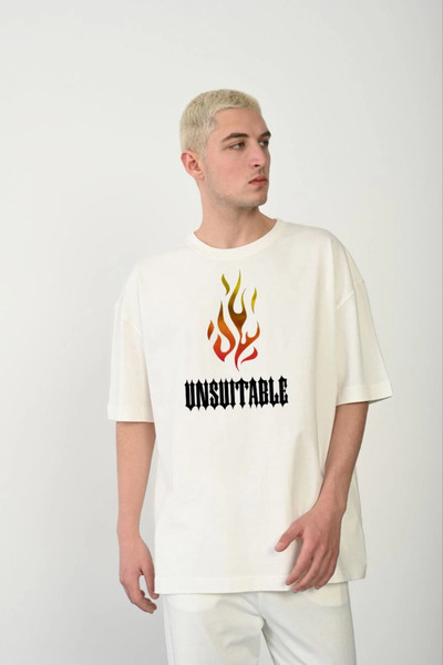 FREEDOM STOREE Μπλουζάκι Velmora Premium Crew Neck με τύπωμα oversized - Λευκό