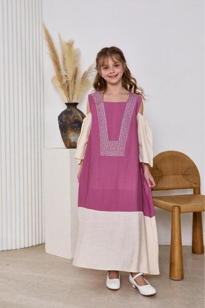 Alesaei-mondo tondo جلابية بناتي زهري 7064