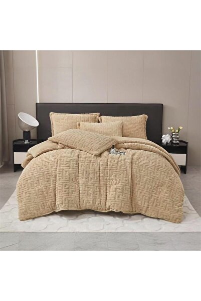 Moon Double winter bedspread with a rabbit fur design, elegant style, 240x260