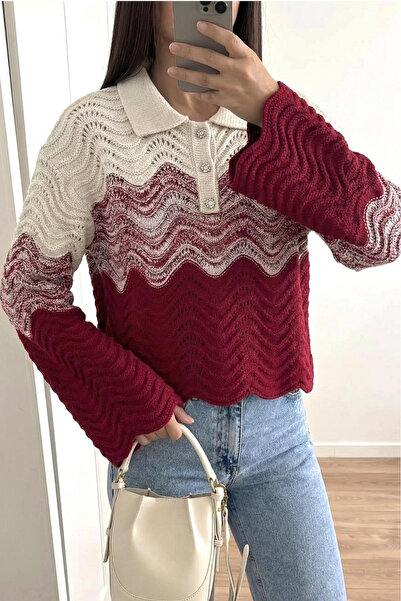 FEMELLE Knitted Sweater with Stone Buttons