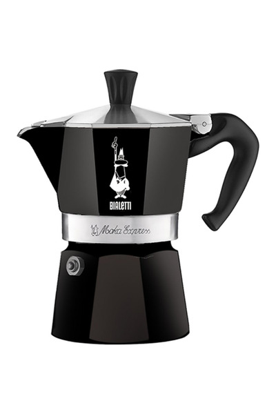 Bialetti Moka Express, Aluminum, 1 cup, Black