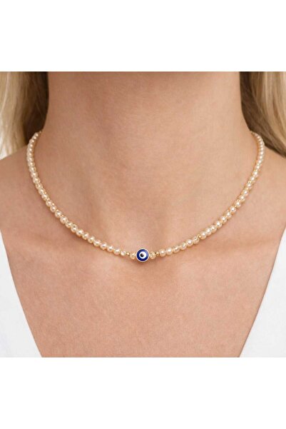 Bittox Special Evil Eye Beaded Pearl Necklace for Women-Minimal Stylish and E...