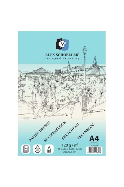 Alex Schoeller Спіральний альбом для ескізів 120 г. 40 аркушів. A4