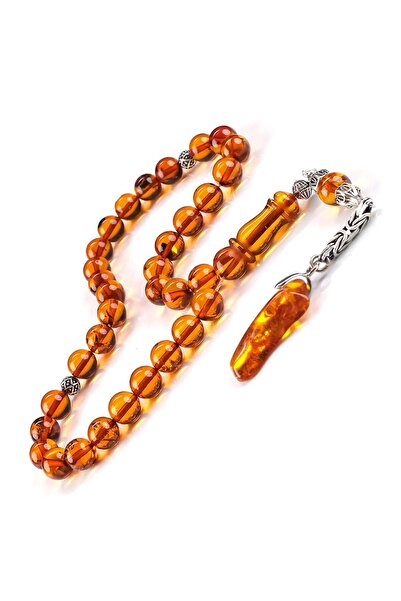 TESBİHCİBABA Nadir Eser Fosilli Bal Damla Kehribar Tesbih