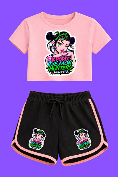 MECH BUTİK Set de pantaloni scurți K-Pop Demon Hunters Huntirx cu imprimeu