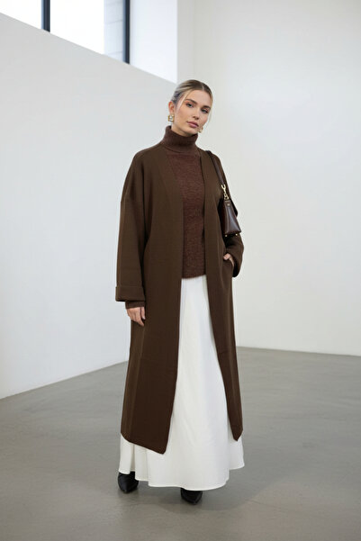 Molly Nelly Kadın Mevsimlik Merserize Görünümlü Uzun Triko Hırka