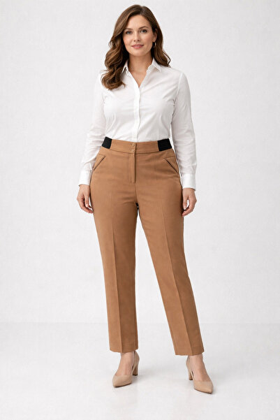 AYHAN Fabric Trousers with Elastic Waist Detail