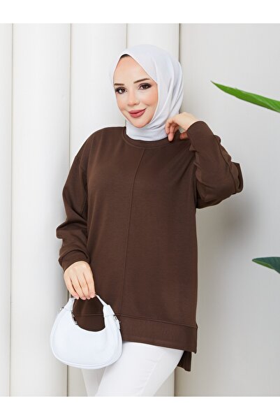 Güba Ticaret Kadın Oversize Basic Sweatshirt – Standart Beden, Günlük Rahat K...