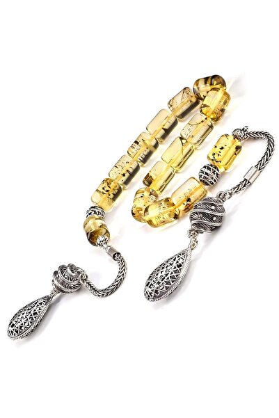 TESBİHCİBABA Old Class Capsule Fossil Drop Amber Zaza Prayer Beads