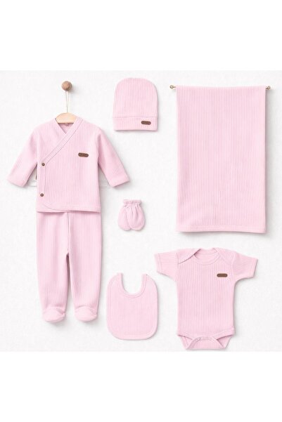 BYS BABY FASHION 7-Piece Cotton Newborn Baby Girl Hospital Discharge Set (wit...