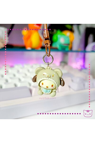 TChic Gray Teddy Bear Zipper Ornament Bag Ornament