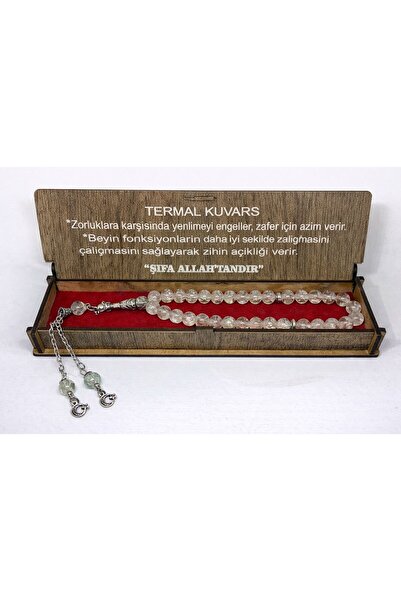 UMUTSONLİNE سبحة من حجر الكوارتز الحراري، سبحة طبيعية، نماذج في علبة، هدية