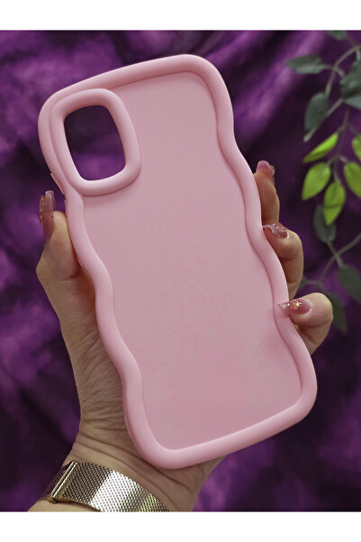Magic Ring Samsung Galaxy A51 Compatible Soft Textured Wave Edge Powder Pink Case