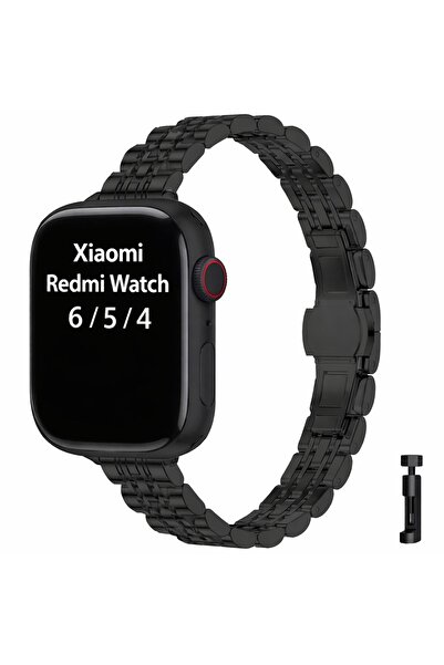 Alstrap Redmi Watch 6 / 5 / 4 Compatible Stainless Steel Fine Cut Design Band...