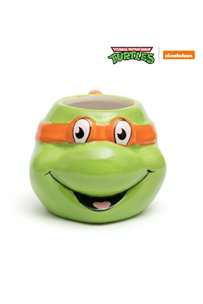 Space License Ninja Turtles Michelangelo 3D Figürlü Seramik Kupa 500 ml - Öze...