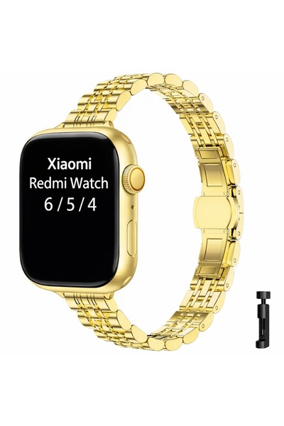 Alstrap Redmi Watch 6 / 5 / 4 Compatible Stainless Steel Fine Cut Design Band...