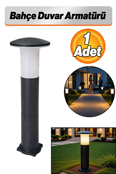 Badem10 مصباح حائط بلاستيكي مسطح على شكل فطر للحدائق والشوارع بطول 60 سم، إضاءة للحائط في الحديقة، متوافق مع حامل المصباح E27